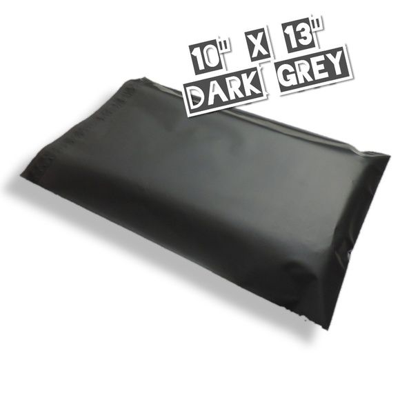 100 Dark Grey Poly Mailers 10x13 - Picture 2 of 3